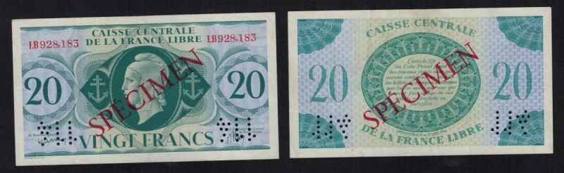 FRANCE / AFRIQUE EQUATORIALE FRANCAISE. 
 Caisse Centrale de la France Libre. 2...