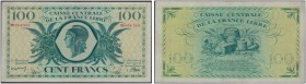 FRANCE / AFRIQUE EQUATORIALE FRANCAISE. 
 Caisse Centrale de la France Libre. 100 Francs 2 Déc. 1941. Pick 13a.
 SUP