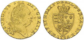 GREAT BRITAIN. 
 George III, 1760-1820. Guinea 1798. Spink 3729; KM 609. AU. 8.37 g.
 UNC