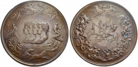GREAT BRITAIN. 
 George III, 1760-1820. Bronze medal 1815. The Great Medal of Waterloo, by Benetto Pistrucci. Made in two halves by the electrotype p...