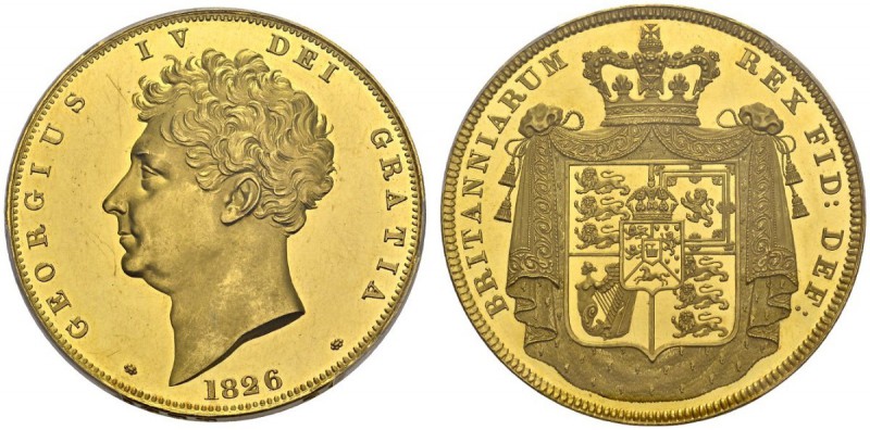 GREAT BRITAIN. 
 George IV, 1820-1830. 5 Pounds 1826. Spink 3797; KM 702. AU. 1...