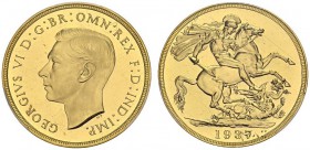 GREAT BRITAIN. 
 George VI, 1936-1952. 2 £ 1937. Spink 4075; KM 860. AU. 16.05 g. 5500 ex.
 PCGS PR 64+ CAM