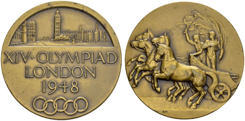 GREAT BRITAIN. 
 George VI, 1936-1952. Bronze Medal 1948. XIV Olympiad London. ...