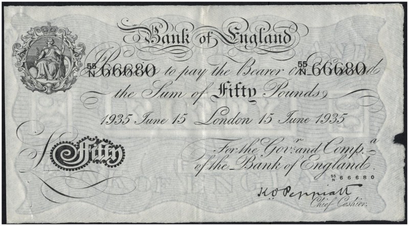 GREAT BRITAIN. 
 Bank of England. 50 Pounds, 1935 June 15, London. Pick 338a.
...