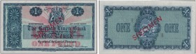GREAT BRITAIN. Scotland. 
 The British Linen Bank. 1 Pound 13th June 1967. Specimen. Without serial number. Red overprint ''SPECIMEN'' on face and ba...