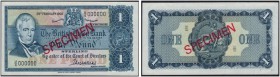 GREAT BRITAIN. Scotland. 
 The British Linen Bank. 1 Pound 29th February 1968. Specimen. Serial number U/4 000000. Red overprint ''SPECIMEN'' on face...