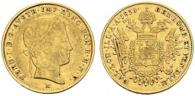 ITALY. Milano. 
 Ferdinando I d'Asburgo Lorena, 1835-1848. 1/2 Sovrano 1839 M, Milano. KM 20.2; Fr. 741g. AU. 5.57 g.
 AU
