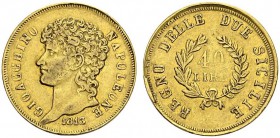 ITALY. Napoli. 
 Gioacchino Murat, 1808-1815. 40 Lire 1813. . KM 113; Fr. 859. AU. 12.83 g.
 XF