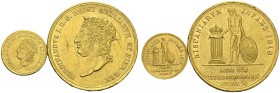 ITALY. Napoli. 
 Ferdinando I, 1816-1825. Lot of 2 coins : 3 Ducati & 30 Ducati 1818. Obv (30 Ducati). FERDINANDVS I D G REGNI SICILIARVM ET HIER REX...