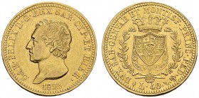 ITALY. Sardegna. 
 Carlo Felice, 1821-1831. 40 Lire 1825 L, Torino. KM 107.1; Fr. 1134. AU. 12.83 g.
 AU