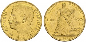 ITALY 
 Vittorio Emanuele III, 1900-1946. 100 Lire 1912 R, Roma. KM 50; Fr. 26. AU. 32.25 g. 4946 ex.
 UNC marks