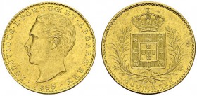 PORTUGAL. 
 Luis I, 1861-1889. 2000 Reis 1865, Lisboa. Gomes 13.02; KM 511. AU. 3.55 g.
 Nice AU