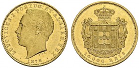 PORTUGAL. 
 Luis I, 1861-1889. 10'000 Reis 1878, Lisboa. Gomes 17.01; KM 520. AU. 17.73 g.
 UNC
