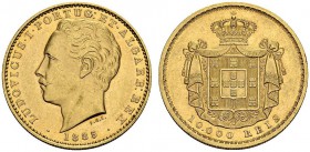 PORTUGAL. 
 Luis I, 1861-1889. 10'000 Reis 1885, Lisboa. Gomes 17.08; KM 520. AU. 17.72 g.
 UNC