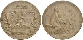 RUSSIA. 
 Alexander III, 1881-1894. Bronze medal 1891. French exposition in Moscow. To Giraud. Cornucopia and BRONZE on the edge. Diakov 1065. BR. 10...