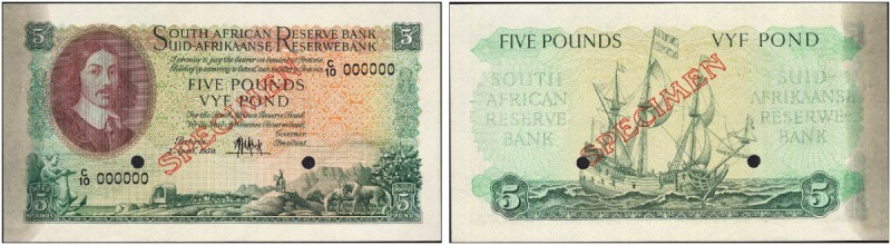 SOUTH AFRICA. 
 South African Reserve Bank. 5 Pounds 03 April 1950. Specimen. S...