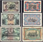 SPAIN. 
 El Banco de España. Lot of 3 banknotes : 25, 50 and 100 Pesetas 15 Julio 1907. Total (3). Pick 62 & 63 & 64.
 VF & VF & F.