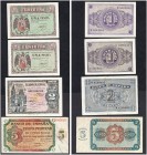 SPAIN. 
 El Banco de España. Lot of 4 banknotes : 1 Peseta 28 Febrero 1938, 1 and 2 Pesetas 30 Abril 1938, 5 Pesetas 10 Agosto 1938. Total (4). Pick ...
