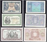 SPAIN. 
 El Banco de España. Lot of 3 banknotes : 25, 50, 100 Pesetas 09 Enero 1940. Total (3). Pick 116 & 117 & 118.
 XF (3)