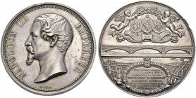 Genève / Genf. 
 Médaille gravée par Antoine Bovy. Médaille en argent 1854. Pont de l'Alma. Poinçon main et ARGENT sur la tranche. AR. 250.92 g.
 SU...