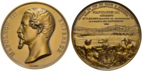 Genève / Genf. 
 Médaille gravée par Antoine Bovy. Médaille en bronze 1854 (frappée en 1989). Chemin de fer de Paris à Strasbourg. Poinçon Corne et B...