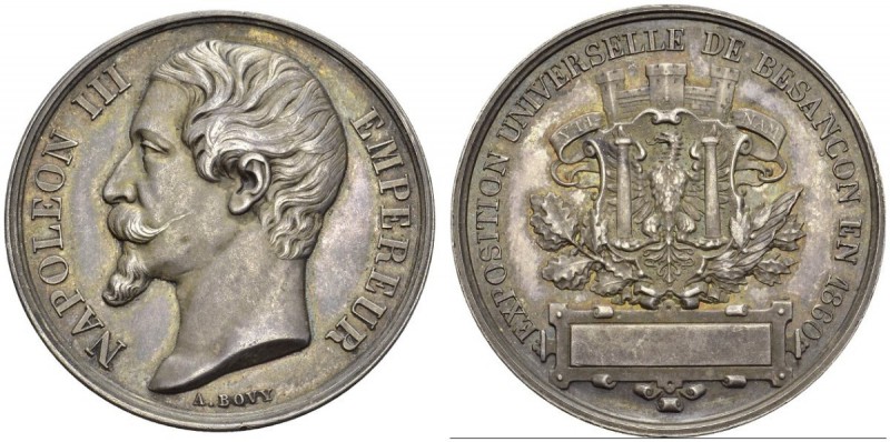 Genève / Genf. 
 Médaille gravée par Antoine Bovy. Médaille en argent 1860. Exp...