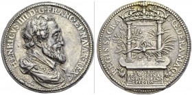 SWITZERLAND. 
 Henri IV, 1589-1610. Medal in silver 1602, by Danfrie. Renewal of the treaty with the swiss. Obv. HENRICVS IIII D G FRANC ET NAVAR REX...