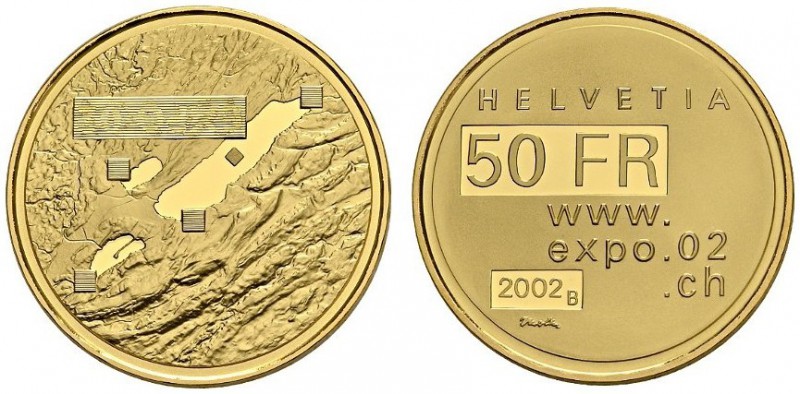 SWITZERLAND. 
 Confederation, 1848-. 50 Francs 2002. Expo.02. HMZ 2-1219e. AU. ...