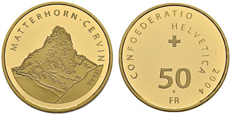 SWITZERLAND. 
 Confederation, 1848-. 50 Francs 2004. Matterhorn Cervin. HMZ 2-1...