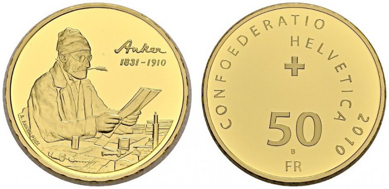 SWITZERLAND. 
 Confederation, 1848-. 50 Francs 2010. Centenaire de la mort d'Al...