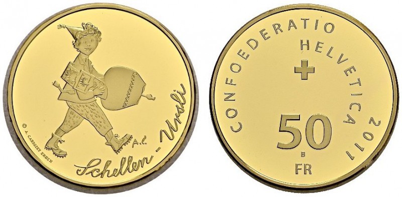 SWITZERLAND. 
 Confederation, 1848-. 50 Francs 2011. Une cloche pour Ursli. HMZ...
