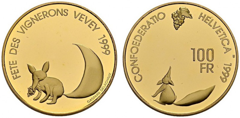 SWITZERLAND. 
 Confederation, 1848-. 100 Francs 1999. Fête des Vignerons. HMZ 2...