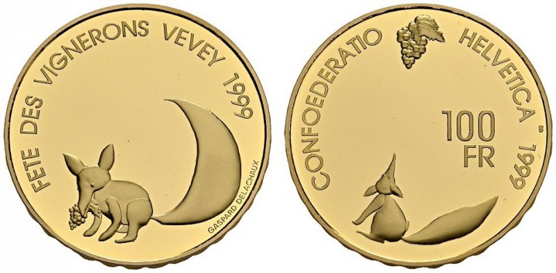 SWITZERLAND. 
 Confederation, 1848-. 100 Francs 1999. Fête des Vignerons. HMZ 2...