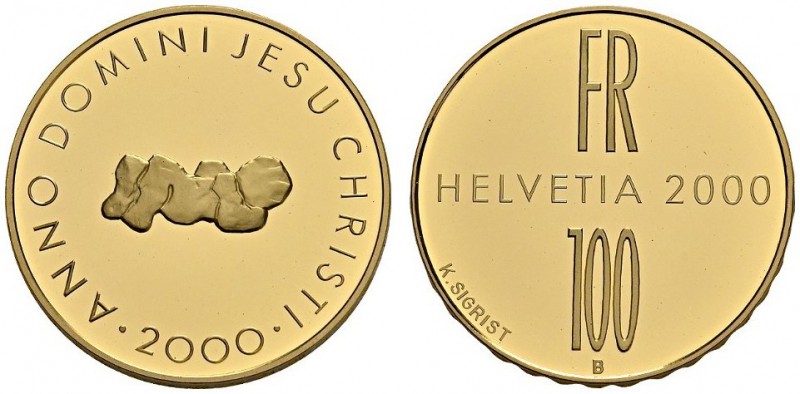 SWITZERLAND. 
 Confederation, 1848-. 100 Francs 2000. Bimillénaire de la naissa...