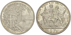 SWITZERLAND. 
 Confederation, 1848-. 5 Francs 1883. Tiro federale in Lugano. HMZ 2-1343n. AR. 24.98 g.
 UNC