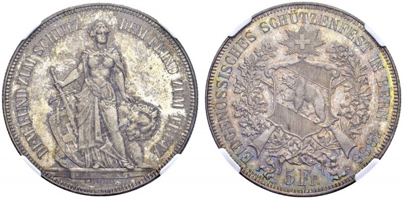 SWITZERLAND. 
 Confederation, 1848-. 5 Francs 1885. Schützenfest in Bern. HMZ 2...