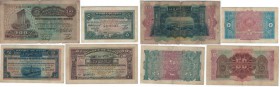 SYRIA. 
 Banque de Syrie. Lot of 4 banknotes : 5, 25, 50 and 100 Piastres, Beyrouth 01 août 1919. Total (4). Pick 1a & 2 & 3 & 4.
 F-VF (3) & G.