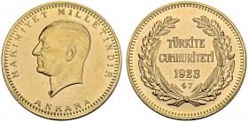 TURKEY. 
 Republic. 500 Kurush 1923 Year 47 (1970). KM 859; Fr. 89. AU. 36.11 g.
 Nice UNC