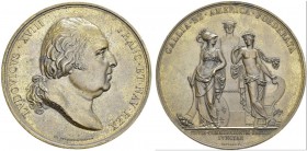 USA. 
 Louis XVIII, 1815-1824. Bronze medal 1822, by Andrieu and Gayrard. Trade treaty between France and United States. Obv. LVDOVICVS XVIII FRANC E...