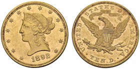 USA. 
 10 Dollars 1892, Philadelphia. KM 102; Fr. 158. AU. 16.71 g.
 UNC