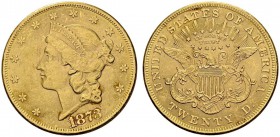 USA. 
 20 Dollars 1873, Philadelphia. KM 74.2; Fr. 174. AU. 33.42 g.
 AU
