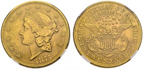 USA. 
 20 Dollars 1875, Philadelphia. KM 74.2; Fr. 174. AU. 33.50 g.
 NGC MS 63