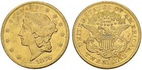 USA. 
 20 Dollars 1876 S, San Francisco. KM 74.2; Fr. 175. AU. 33.44 g.
 AU