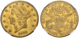 USA. 
 20 Dollars 1890 CC, Carson City. KM 74.3; Fr. 179. AU. 33.44 g. 91'209 ex. R
 NGC AU 53