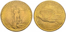 USA. 
 20 Dollars 1908, Philadelphia. No Motto. KM 127; Fr. 183. AU. 33.44 g.
 PCGS MS 65