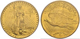 USA. 
 20 Dollars 1914, Philadelphia. KM 131; Fr. 185. AU. 33.44 g.
 PCGS MS 63
