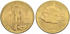 USA. 
 20 Dollars 1920, Philadelphia. KM 131; Fr. 185. AU. 33.44 g.
 UNC