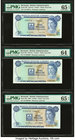 Bermuda Monetary Authority Lot Of Five PMG Graded Examples. 1 Dollar 2.1.1982; 1.4.1978; 1.1.1988 Pick 28b (2); 28d Three Examples PMG Gem Uncirculate...