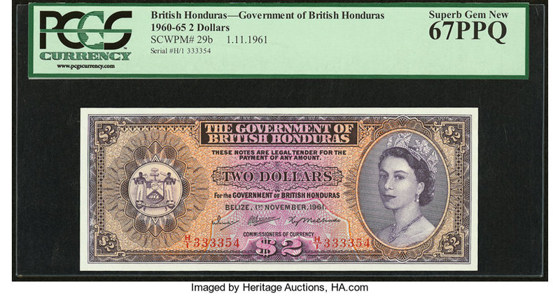 British Honduras Government of British Honduras 2 Dollars 1.11.1961 Pick 29b PCG...