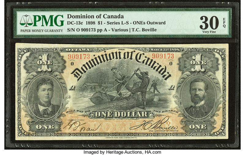 Canada Dominion of Canada $1 31.3.1898 DC-13c PMG Very Fine 30 EPQ. 

HID0980124...